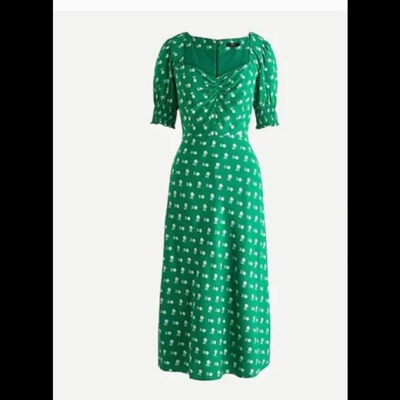 J. Crew Dresses & Skirts - NWT Puff-sleeve midi dress in bandana flowers print size 2
